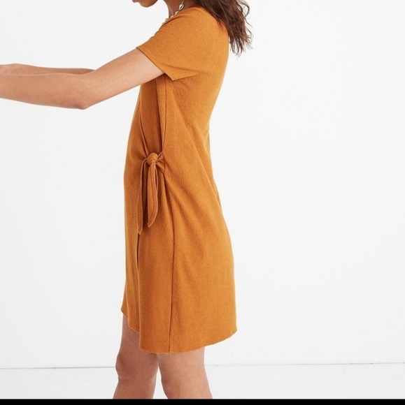 Texture & Thread Madewell Rust Wrap Side Tie Dress Fall Harvest Thanksgiving - Picture 2 of 11
